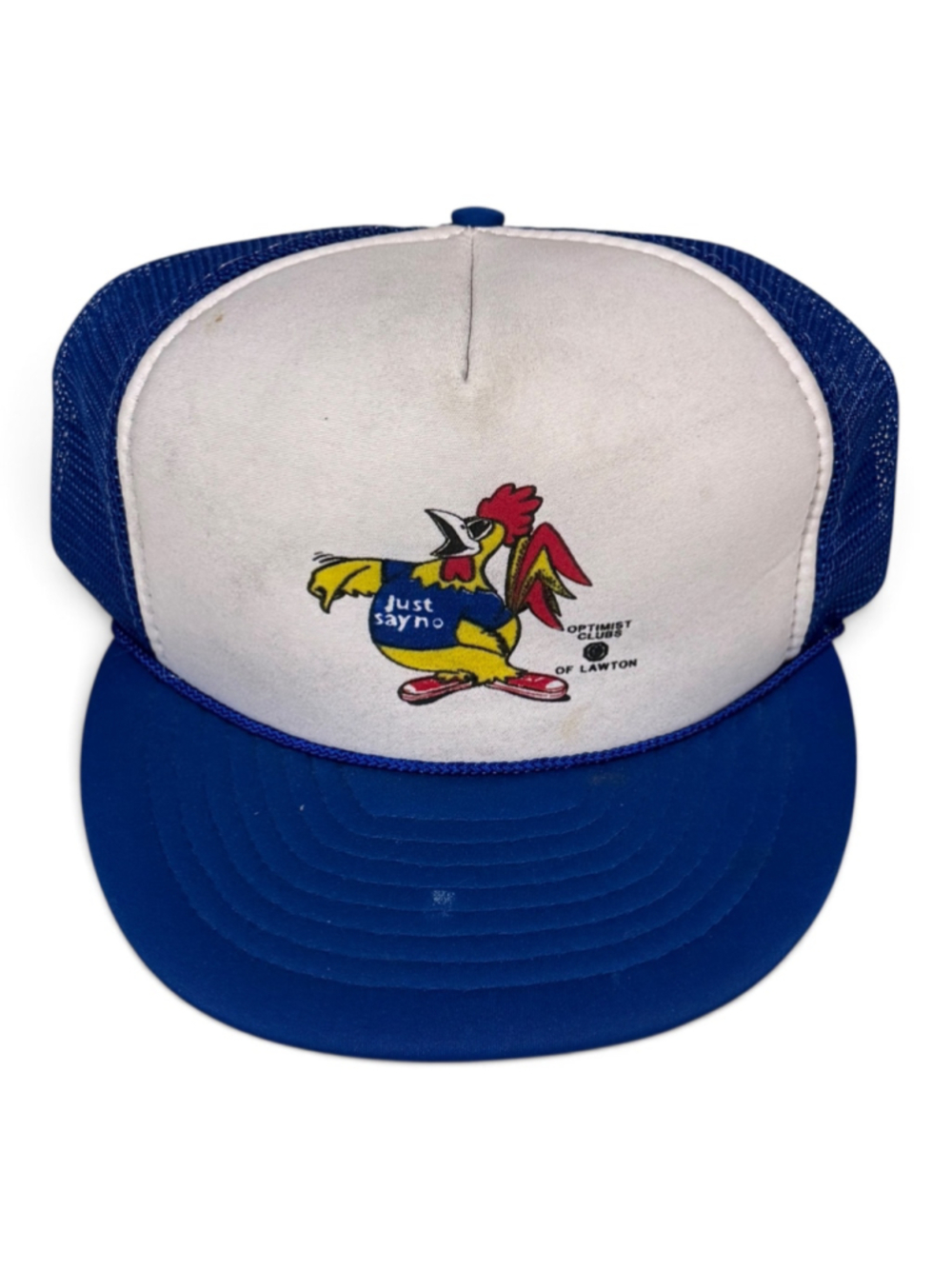 Vtg 80s Nissin Trucker Hat Just Say No Optimist Clubs Lawton Oklahoma Snapback - Picture 2 of 10